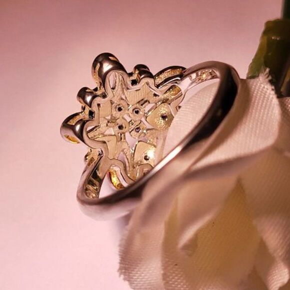 JT New Silver-Plated Cubic Zirconia Ring Size 7 - Picture 7 of 8